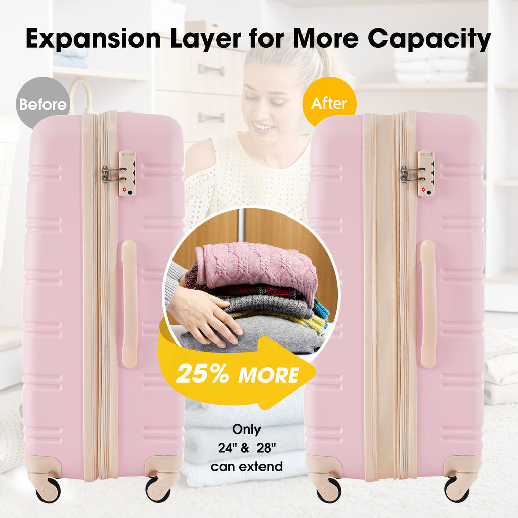 3 Piece Luggage Set Hardside Spinner Suitcase