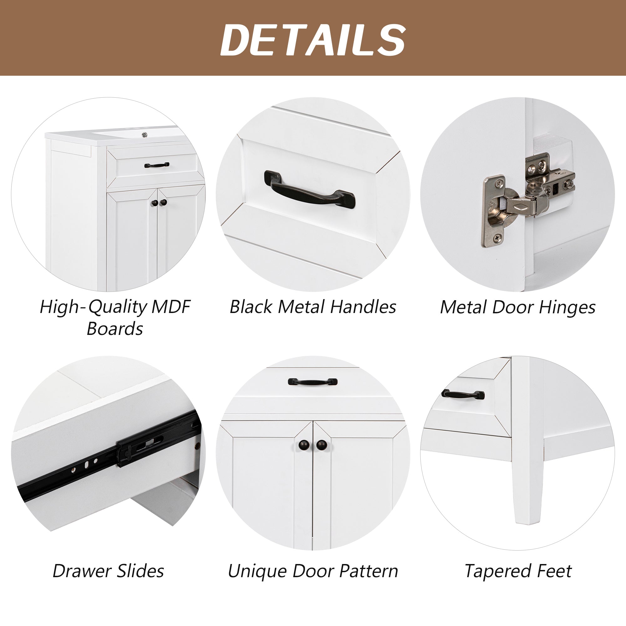 36" Bathroom Vanity Without Sink, Cabinet Base Only