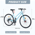 7 Speed Hybrid Bike Disc Brake 700C City Bicycle