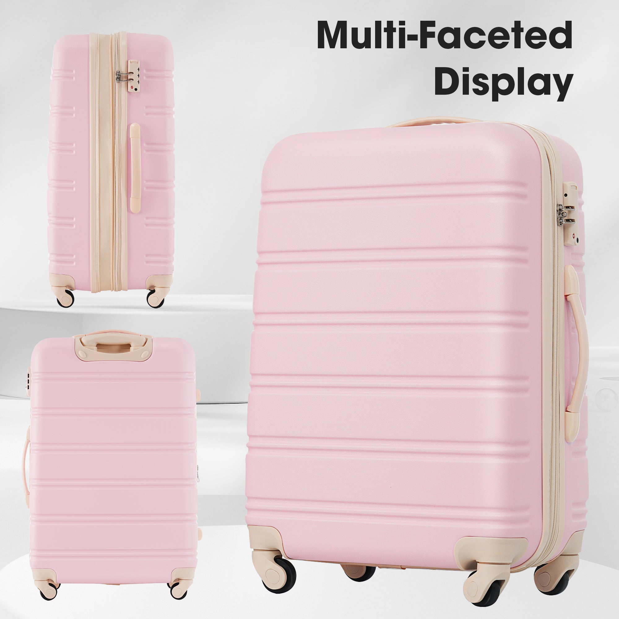 3 Piece Luggage Set Hardside Spinner Suitcase