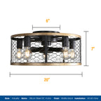 20 Inch Industrial Caged Ceiling Fan