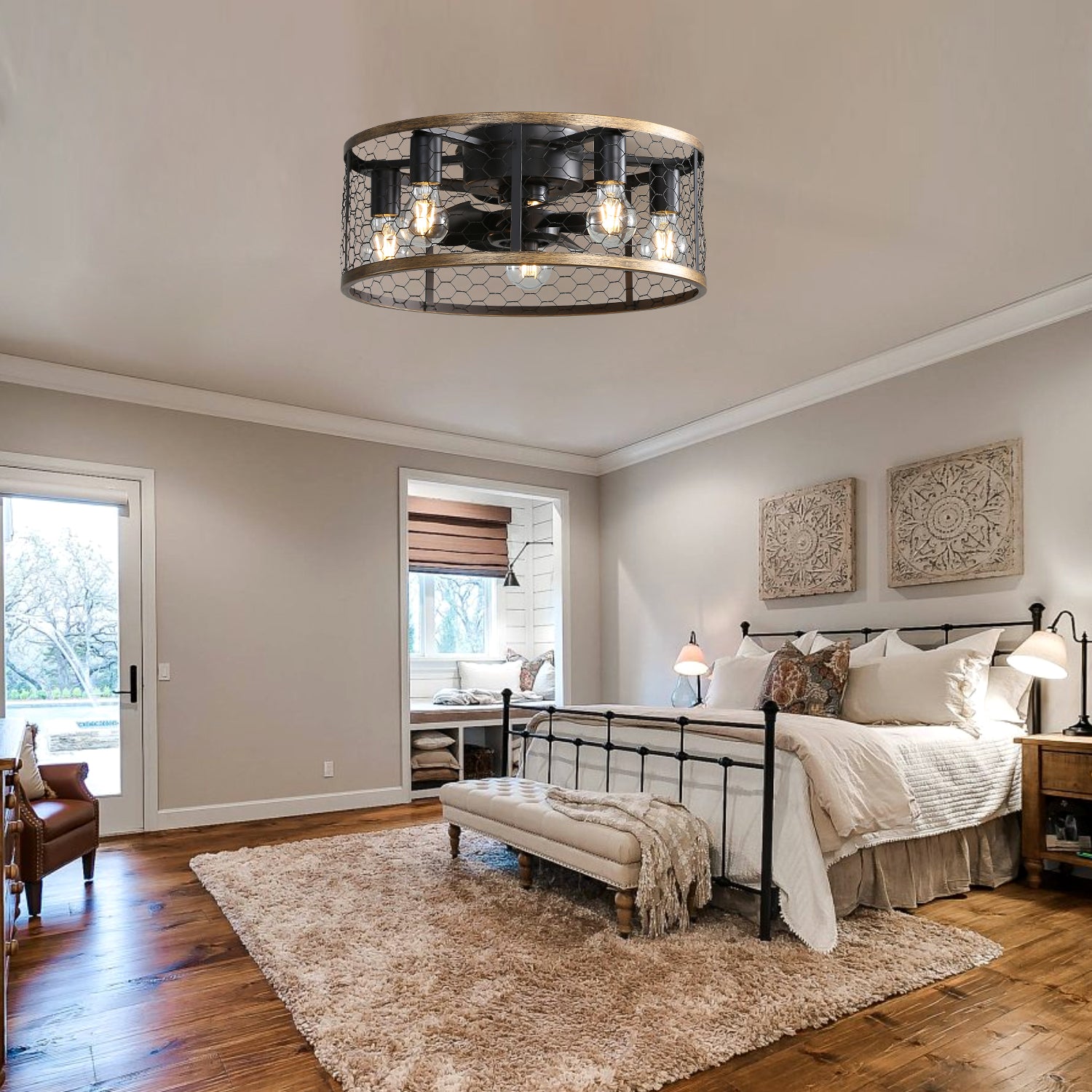 20 Inch Industrial Caged Ceiling Fan