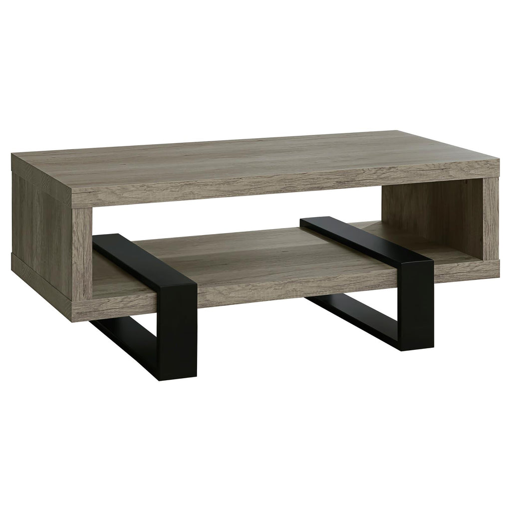 Grey Driftwood 1-Shelf Coffee Table