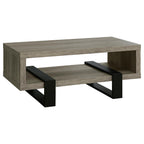 Grey Driftwood 1-Shelf Coffee Table