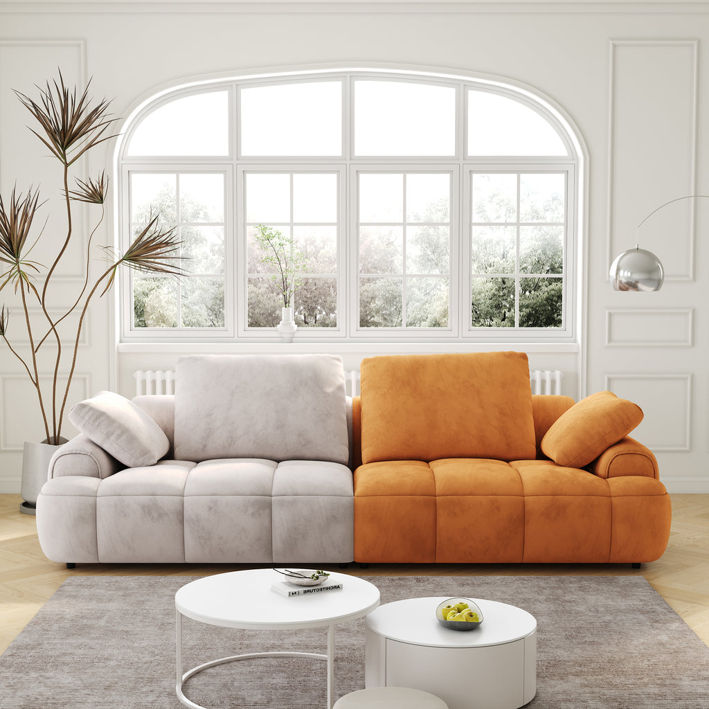 Large Two Seat Modern Upholstered Sofa