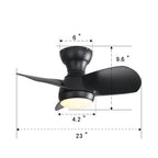 23 Inch Bedroom Ceiling Fan With Remote Control DC Motor