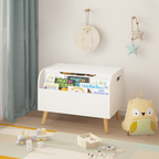 Wooden Toy Box with Front Bookshelf