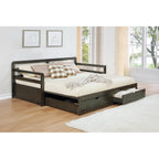 Grey 2-Drawer Daybed with Extension Trundle