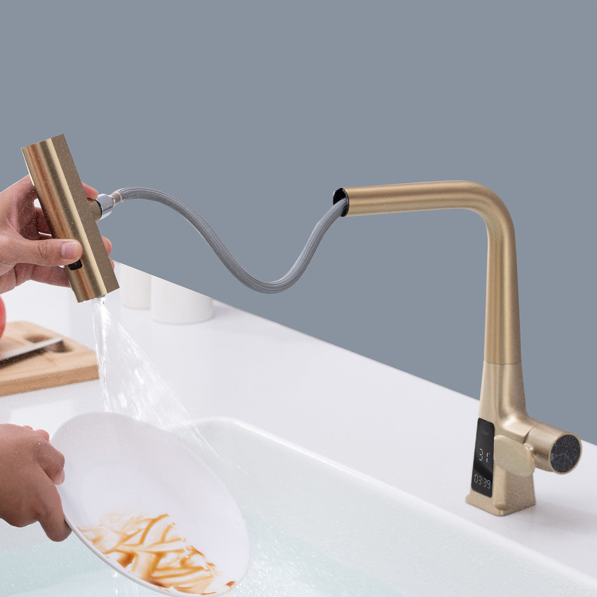 Brushed Gold Kitchen Faucet