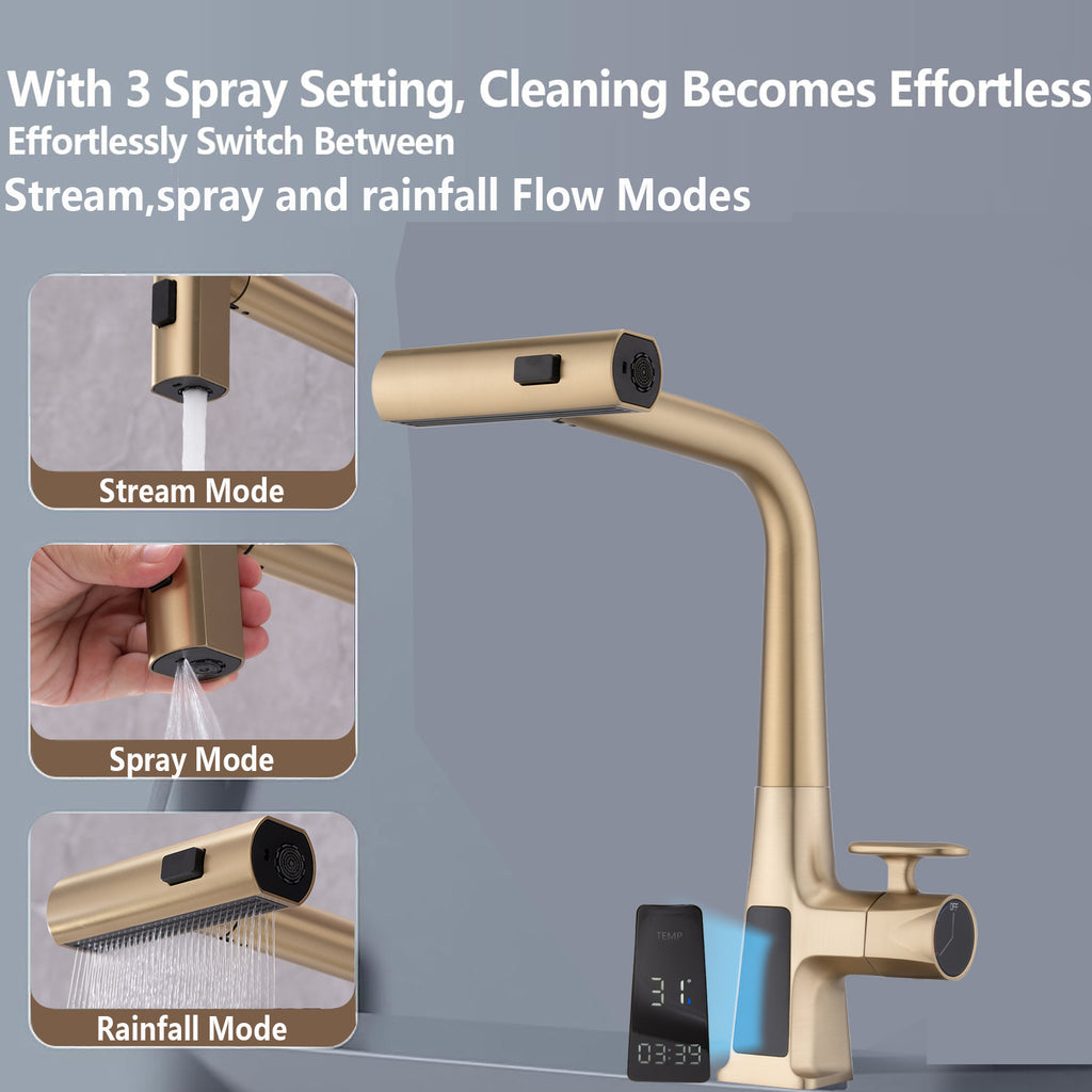 Brushed Gold Kitchen Faucet