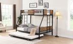 Twin Over Full Metal Bunk Bed with Trundle