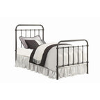 Dark Bronze Metal Spindle Twin Panel Bed