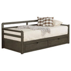 Grey 2-Drawer Daybed with Extension Trundle