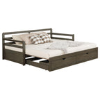 Grey 2-Drawer Daybed with Extension Trundle