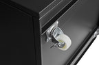 Black Metal Double-Door Printer Cabinet with 360° Lockable Casters