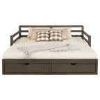 Grey 2-Drawer Daybed with Extension Trundle