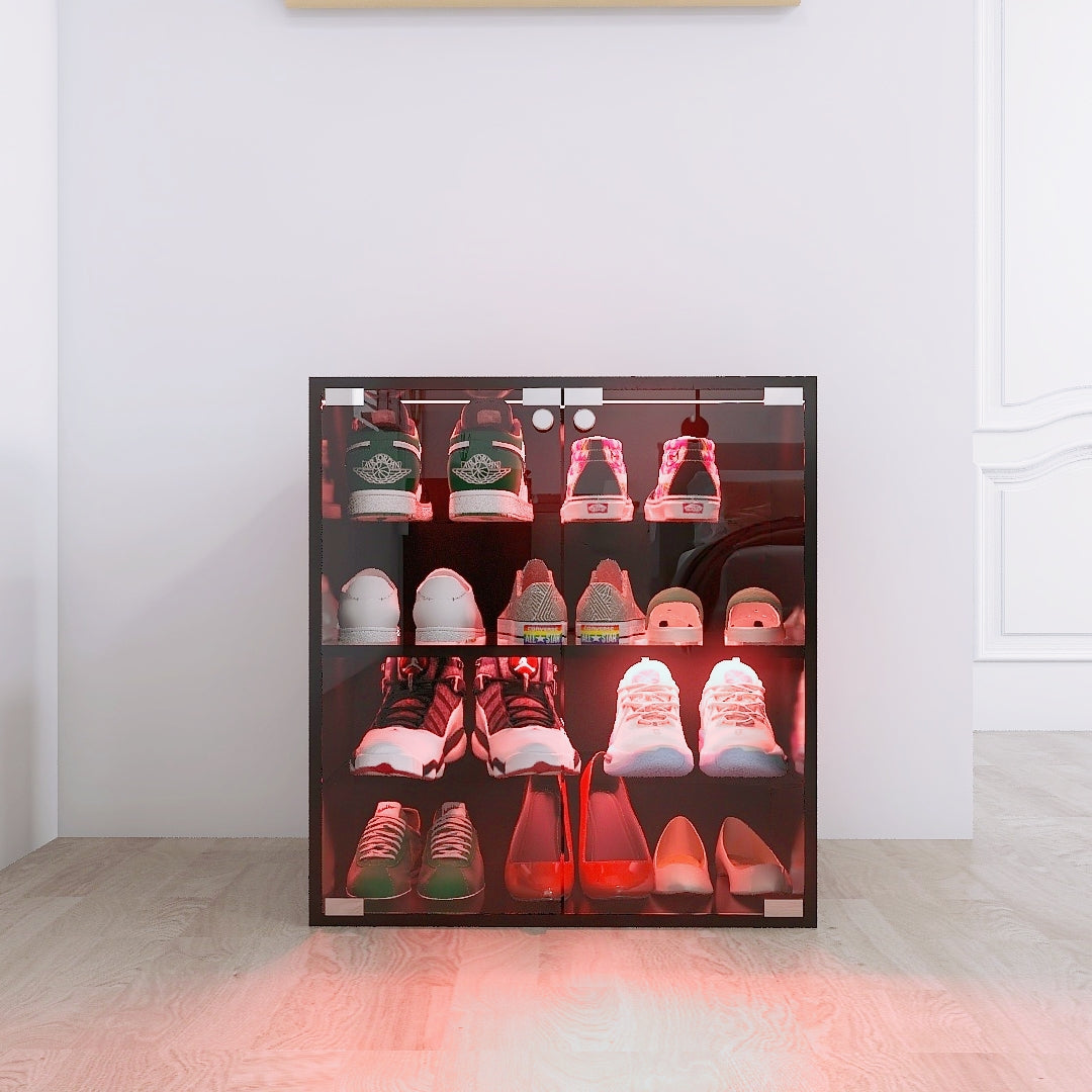 4 Layers Glass Door Cabinet
