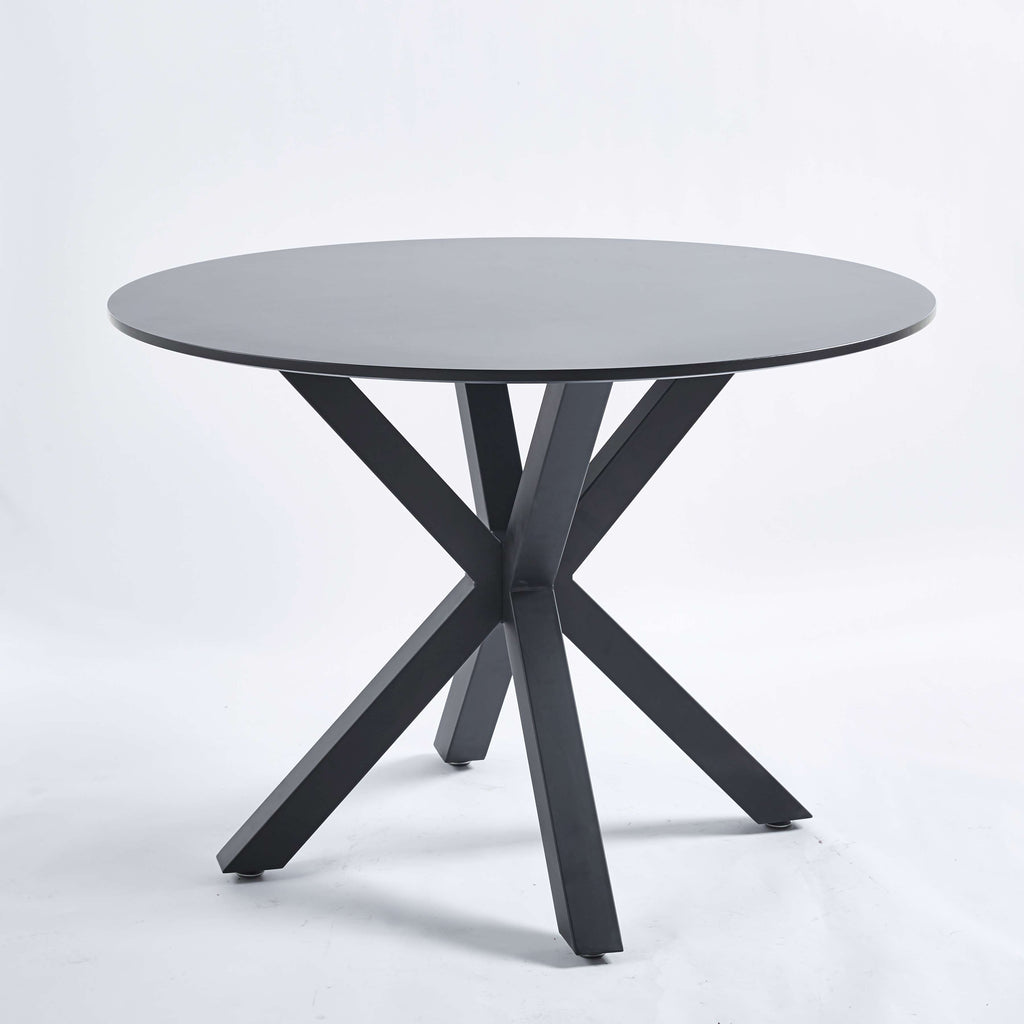 42.1" Black Mid-Century Dining Table for 4-6 People