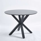 42.1" Black Mid-Century Dining Table for 4-6 People