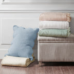 3 Piece Reversible Scalloped Edge Quilt Set - Seafoam