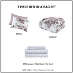 Queen Floral Comforter Set with Bed Sheets