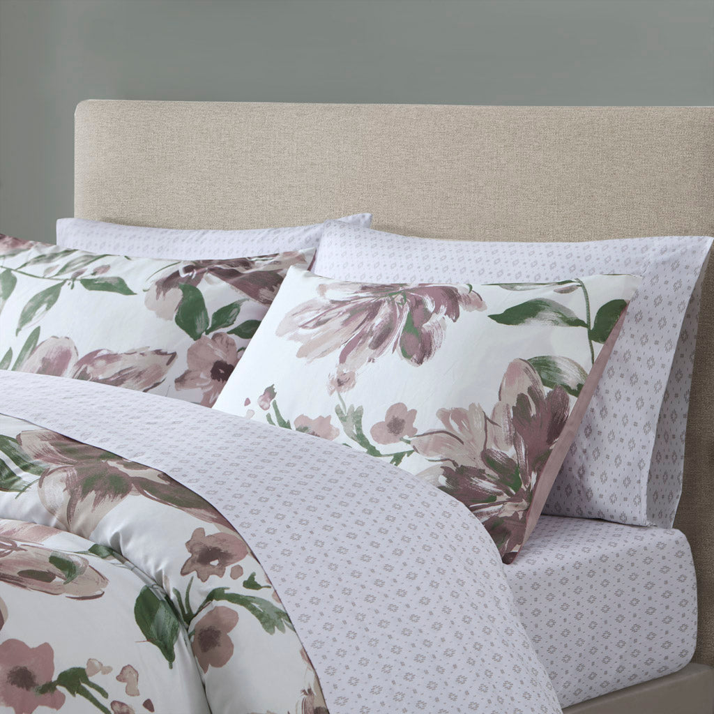 Queen Floral Comforter Set with Bed Sheets