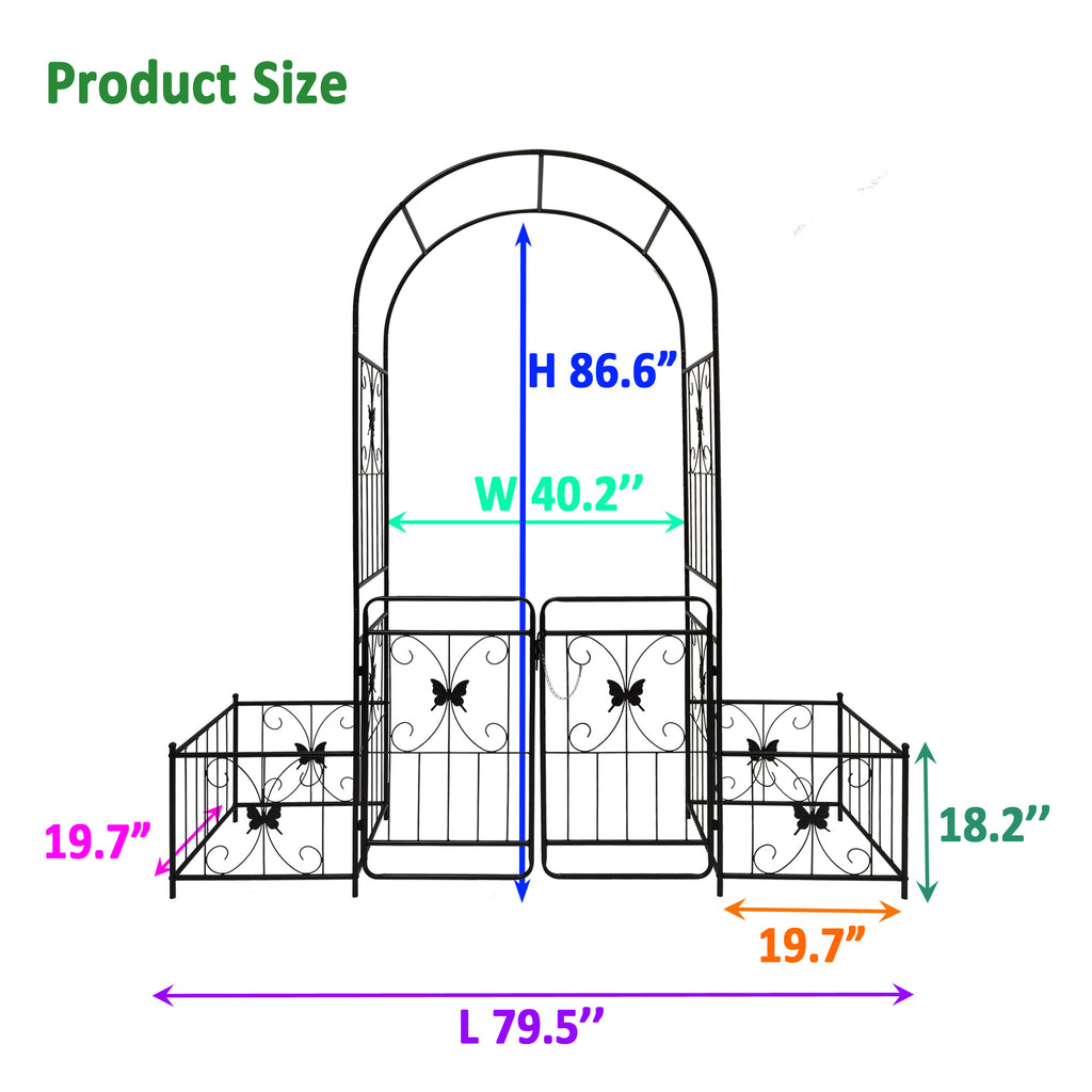 Metal Garden Arch with Gate