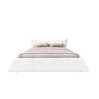 Queen Size Upholstered Platform Bed with Velvet Headboard