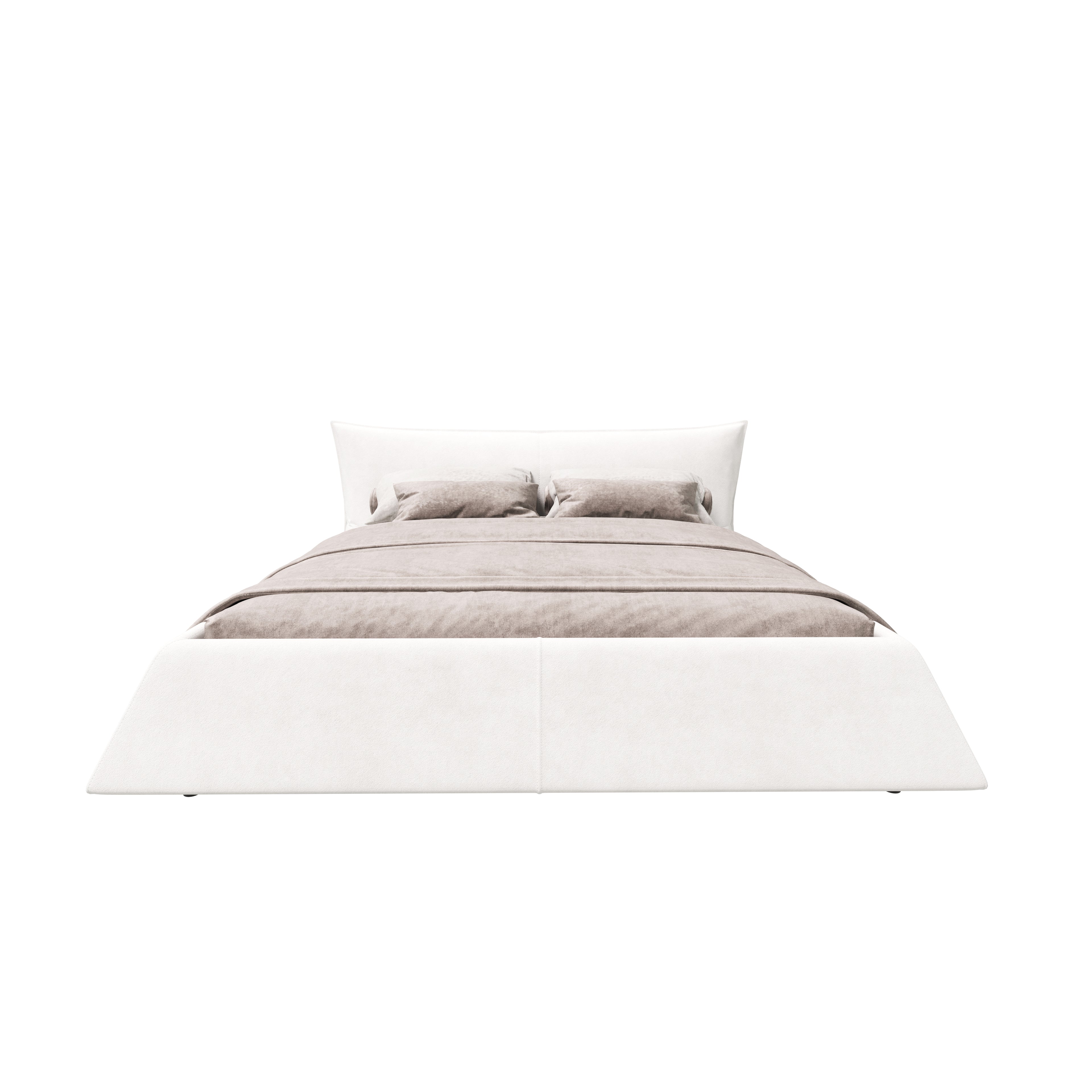 King Size Upholstered Platform Bed with Velvet Headboard