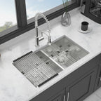 33"x19" Undermount Double Bowl Kitchen Sink