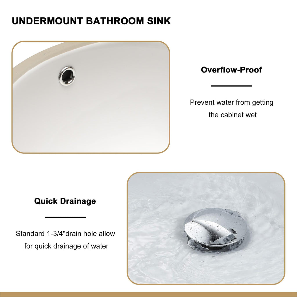 16.5"x13.4" Undermount Bathroom Sink