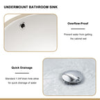 16.5"x13.4" Undermount Bathroom Sink