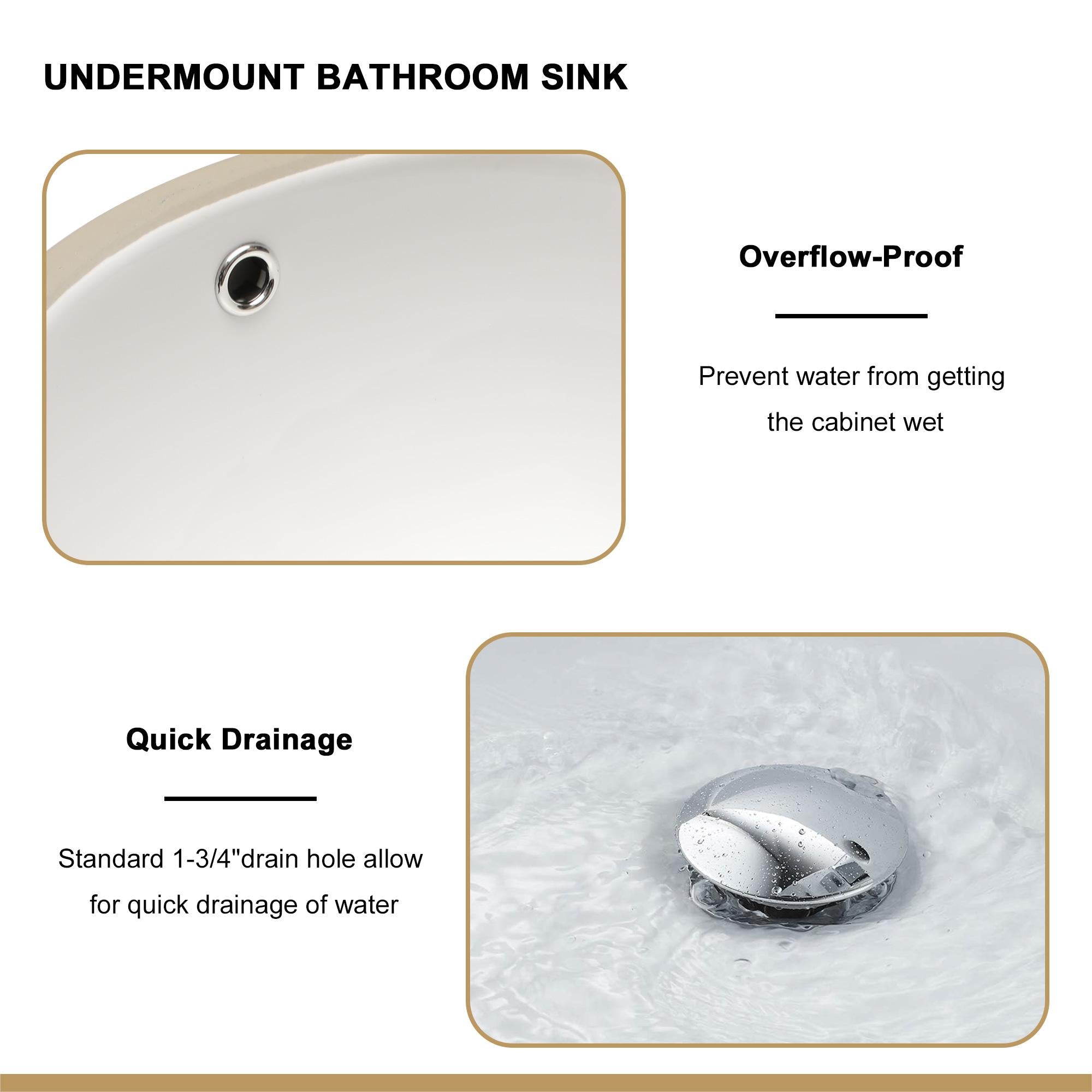 16.5"x13.4" Undermount Bathroom Sink
