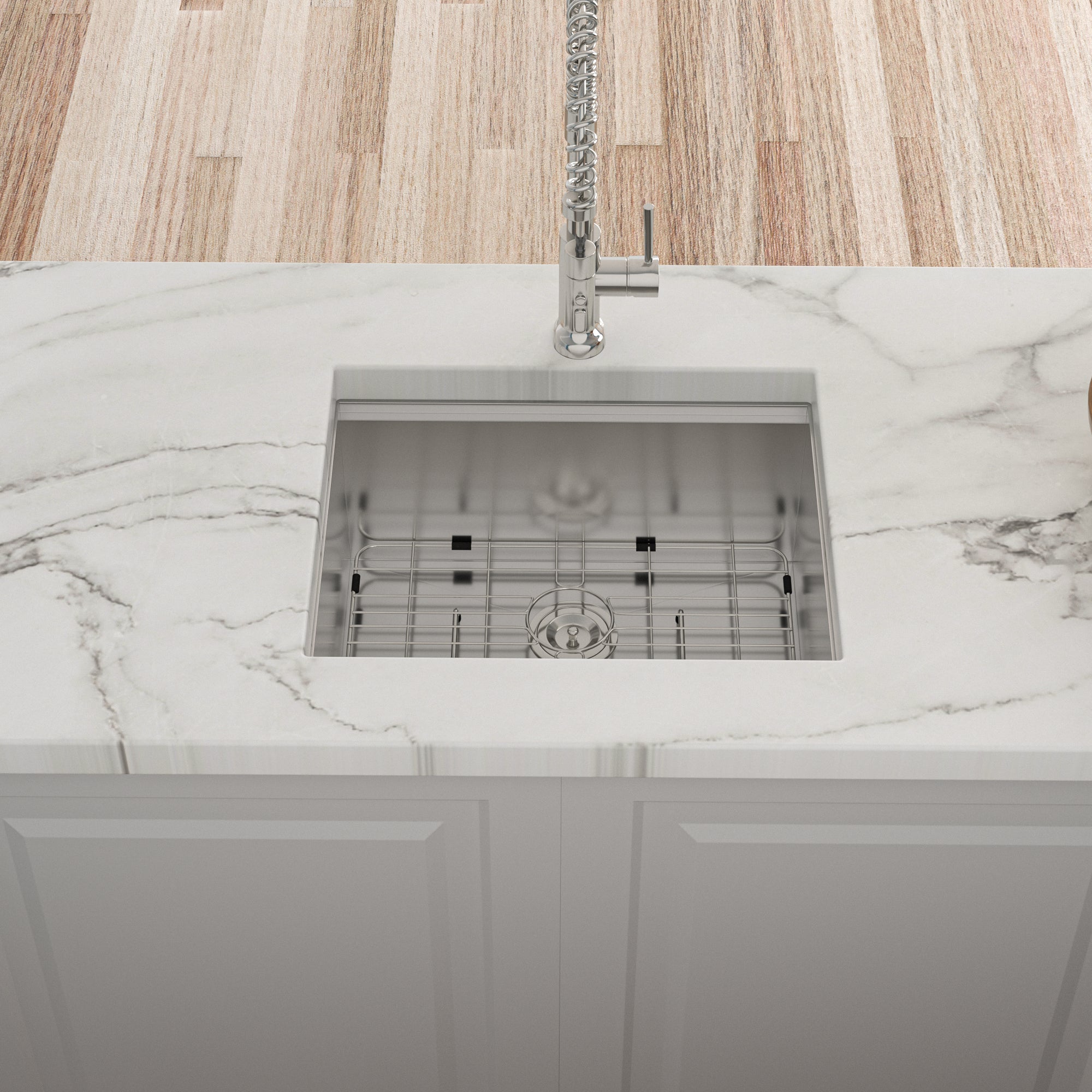Single Bowl Undermount Workstation Kitchen Sink