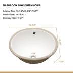 16.5"x13.4" Undermount Bathroom Sink