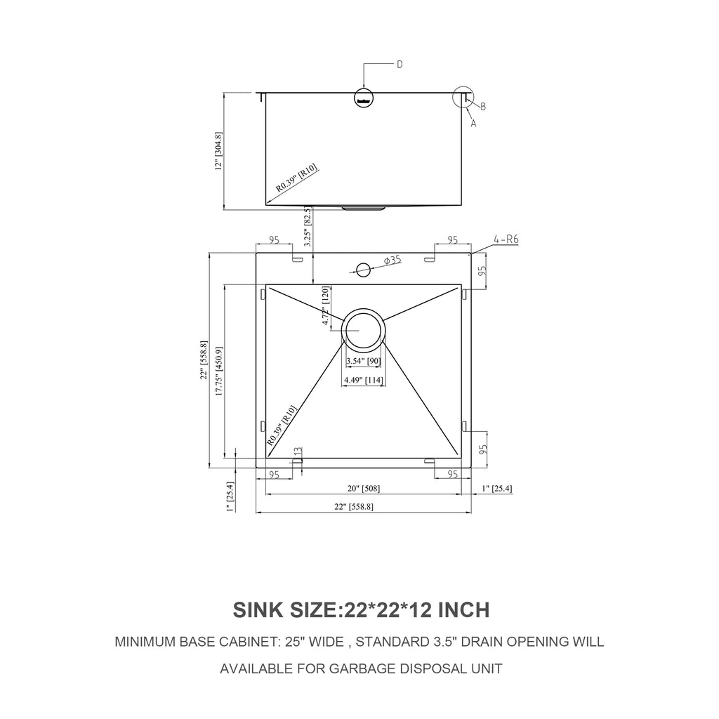 Laundry Sink - 22" x 22" Utility Sink