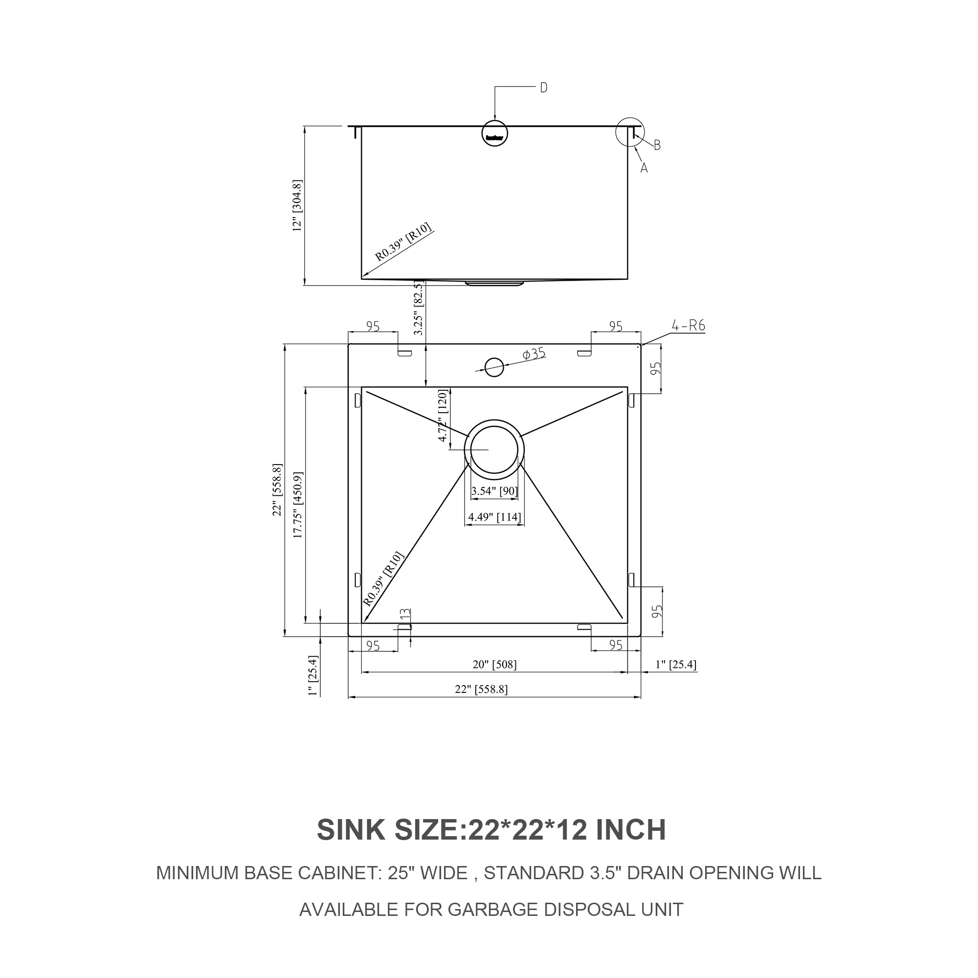 Laundry Sink - 22" x 22" Utility Sink