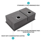 33"x19" Undermount Double Bowl Kitchen Sink