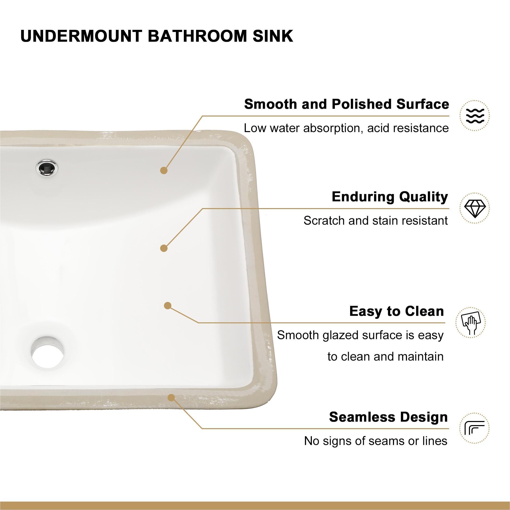 Modern Undermount Ceramic Bathroom Sink