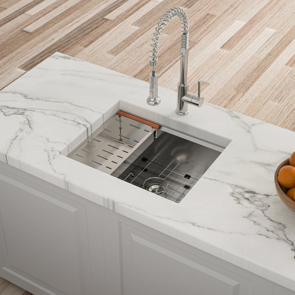 Single Bowl Undermount Workstation Kitchen Sink
