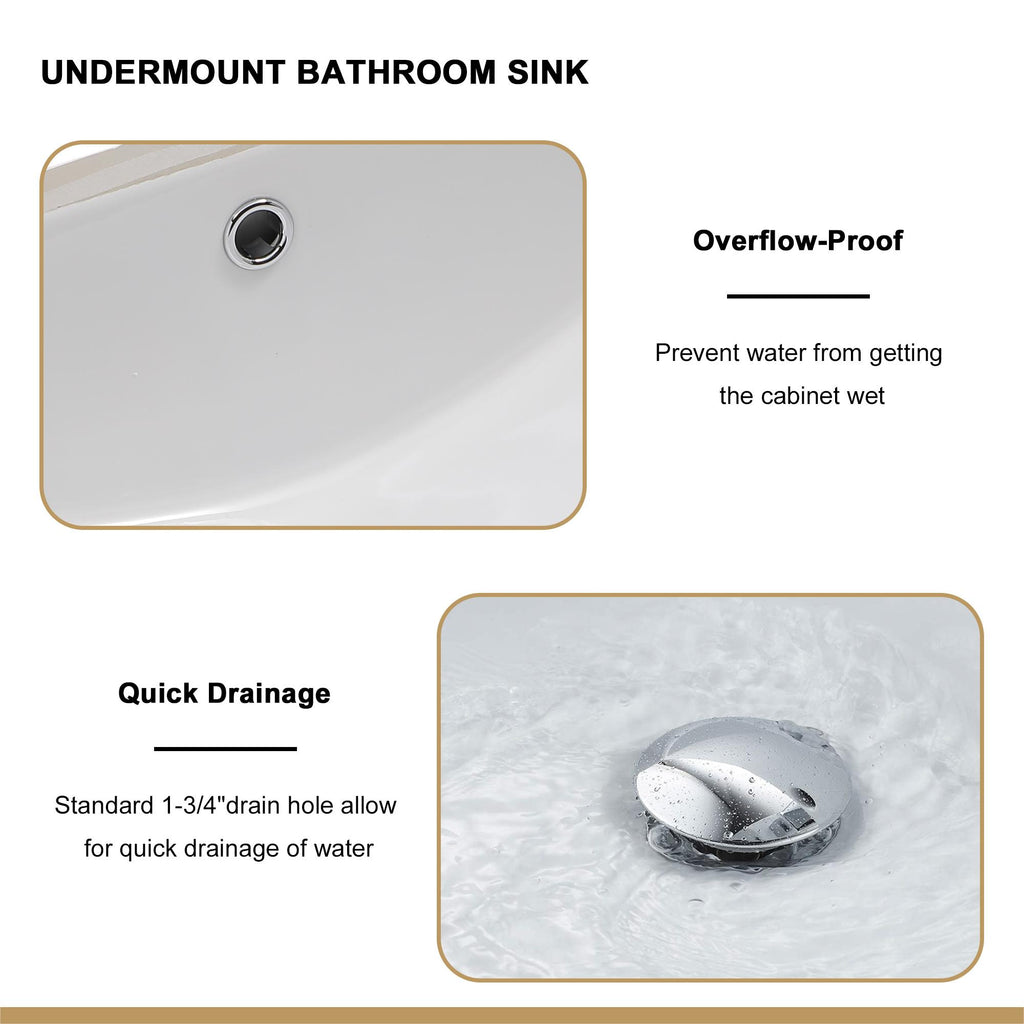 Modern Undermount Ceramic Bathroom Sink