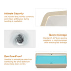 28"x14" White Ceramic Rectangular Undermount Bathroom Sink