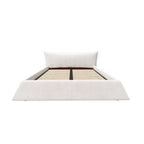 King Size Upholstered Platform Bed with Velvet Headboard