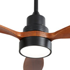 52 Inch Wooden Ceiling Fan With 3 Solid Wood Blades