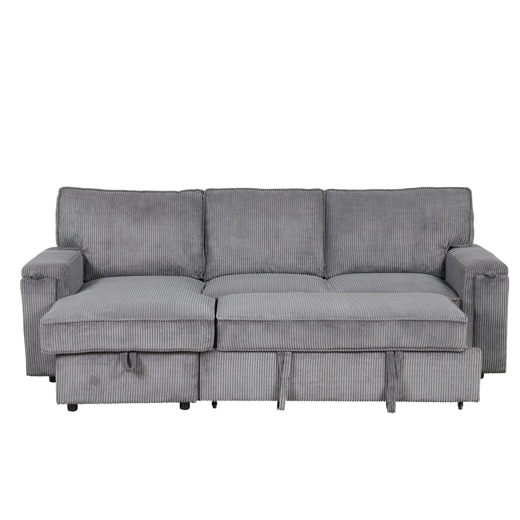 U_STYLE Upholstery Sleeper Sectional Sofa