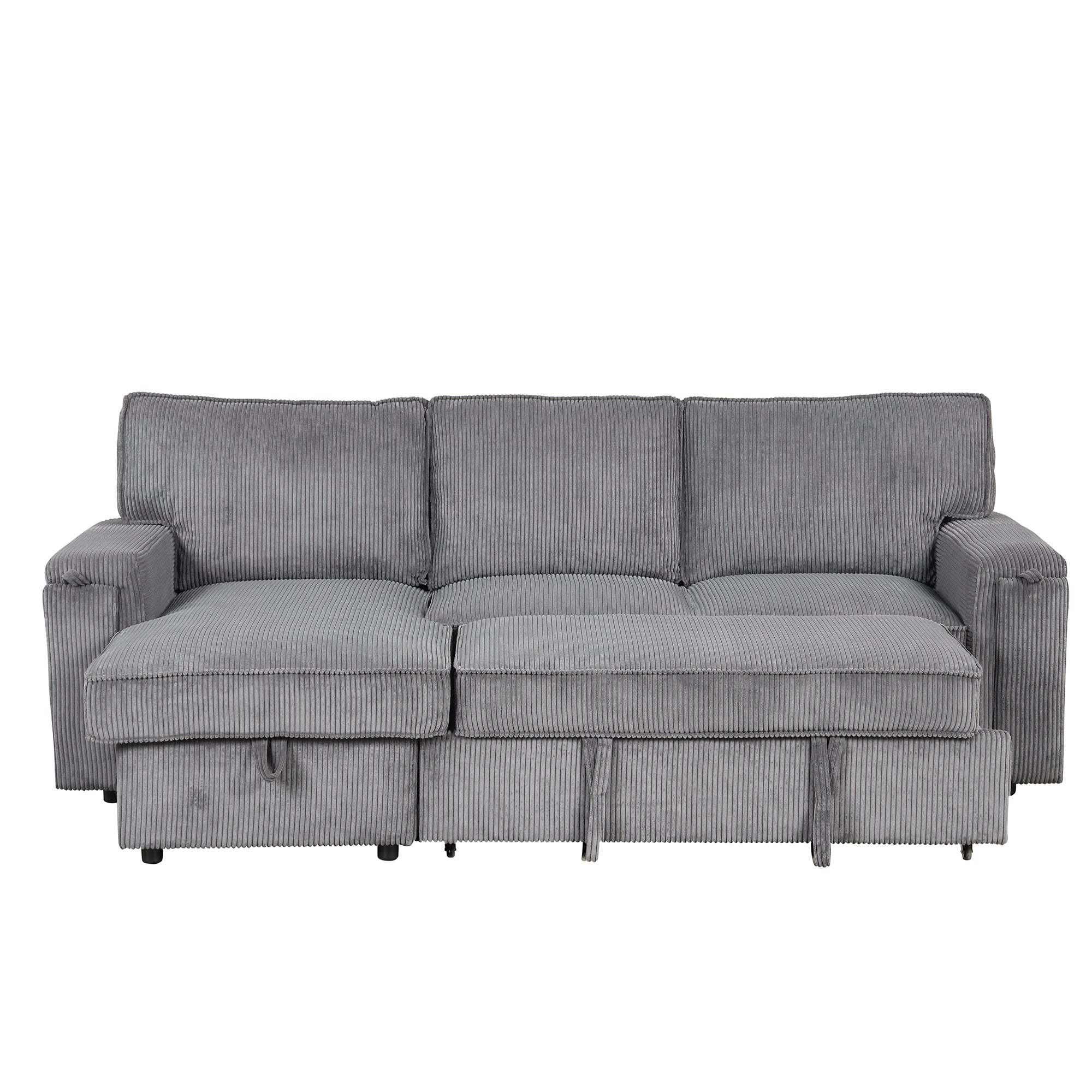 U_STYLE Upholstery Sleeper Sectional Sofa