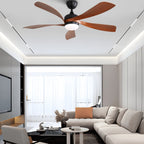 52 Inch Indoor Ceiling Fan With 3 Color Dimmable 5 ABS Blades Remote Control Reversible DC Motor