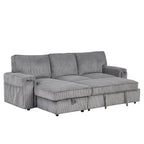 U_STYLE Upholstery Sleeper Sectional Sofa