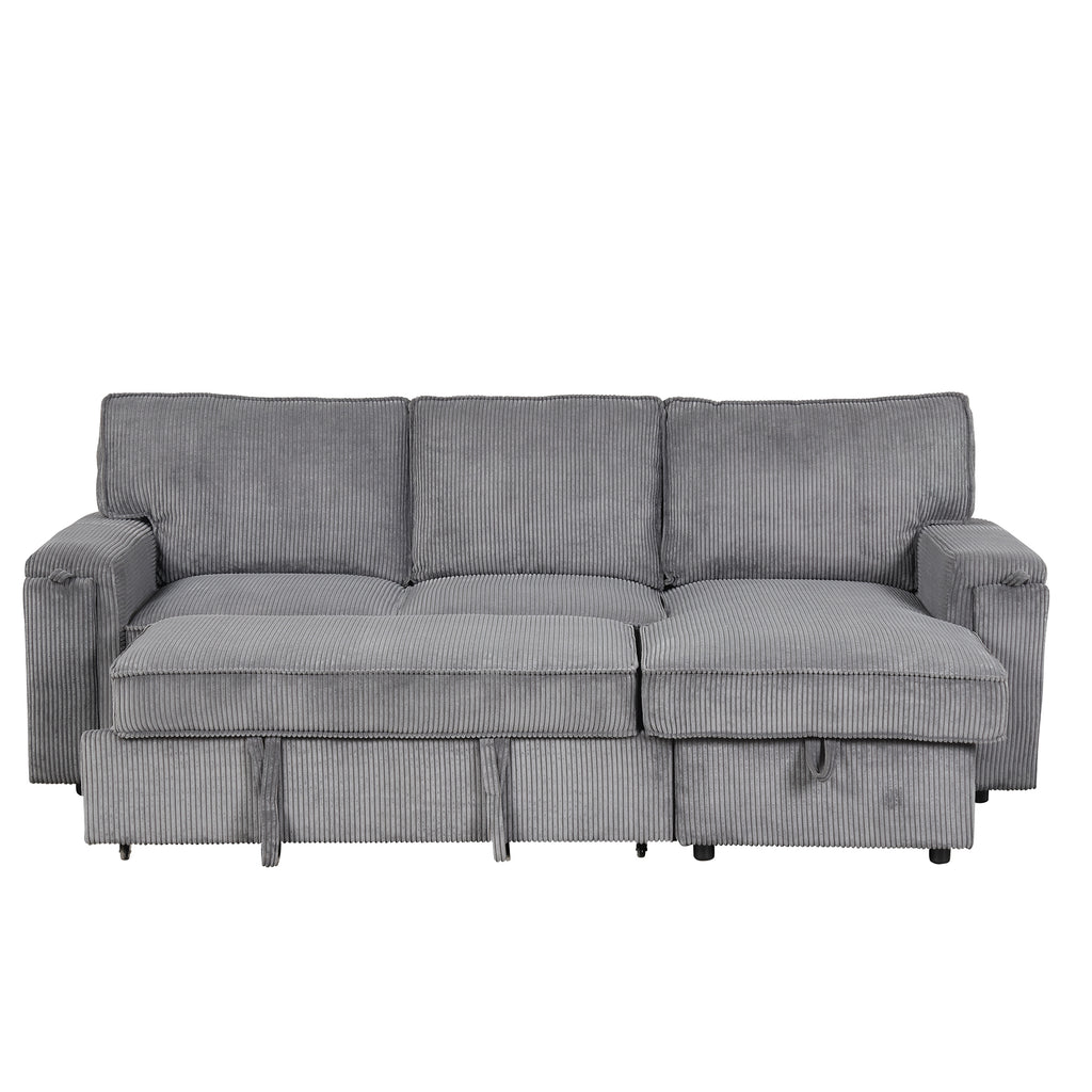 U_STYLE Upholstery Sleeper Sectional Sofa