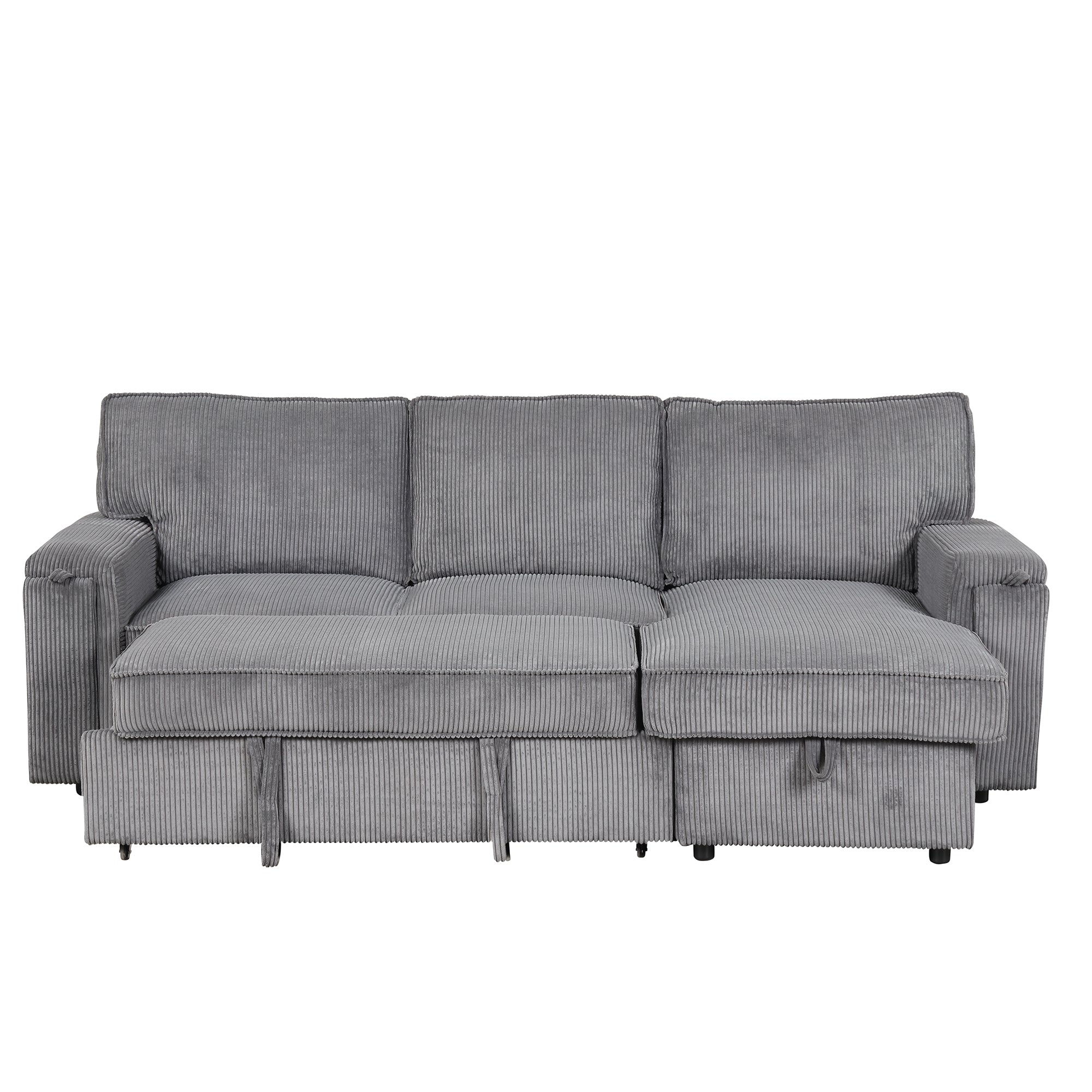 U_STYLE Upholstery Sleeper Sectional Sofa